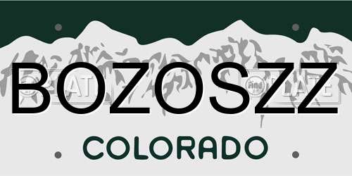 BOZOSZZ Colorado License Plate