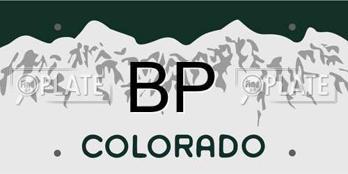 BP Colorado License Plate