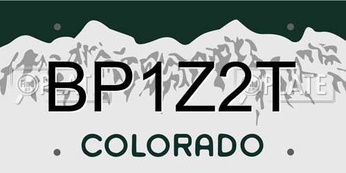 BP1Z2T Colorado License Plate