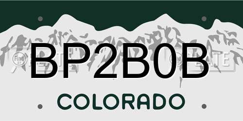 BP2B0B Colorado License Plate
