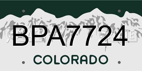 BPA7724 Colorado License Plate