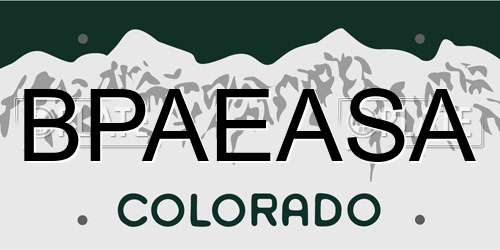 BPAEASA Colorado License Plate