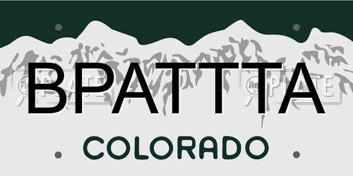 BPATTTA Colorado License Plate