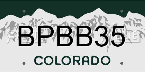 BPBB35 Colorado License Plate