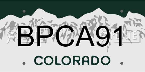 BPCA91 Colorado License Plate