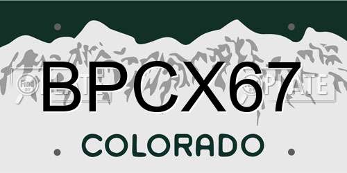 BPCX67 Colorado License Plate