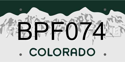 BPF074 Colorado License Plate