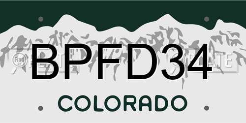BPFD34 Colorado License Plate