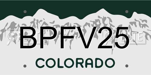BPFV25 Colorado License Plate