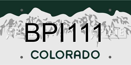 BPI111 Colorado License Plate