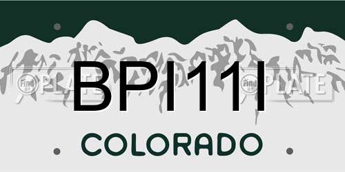 BPI11I Colorado License Plate