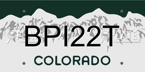 BPI22T Colorado License Plate