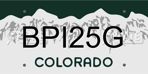 BPI25G Colorado License Plate