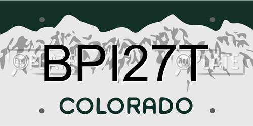 BPI27T Colorado License Plate
