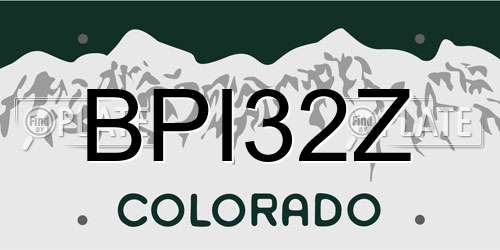 BPI32Z Colorado License Plate