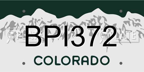 BPI372 Colorado License Plate