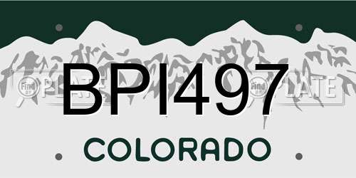 BPI497 Colorado License Plate