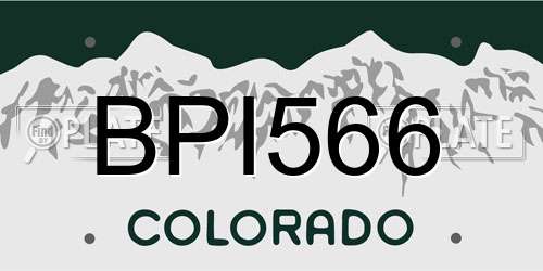 BPI566 Colorado License Plate