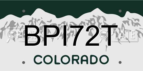 BPI72T Colorado License Plate