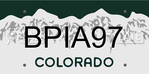 BPIA97 Colorado License Plate