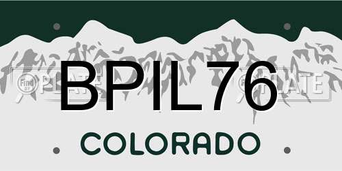 BPIL76 Colorado License Plate