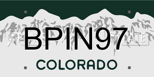 BPIN97 Colorado License Plate