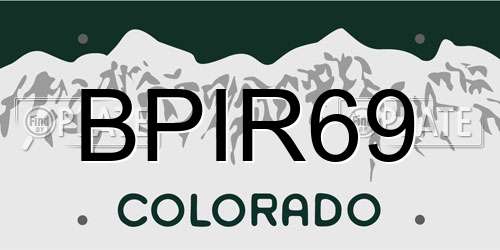 BPIR69 Colorado License Plate