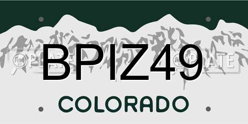 BPIZ49 Colorado License Plate