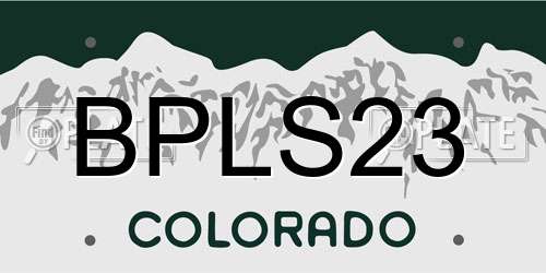 BPLS23 Colorado License Plate