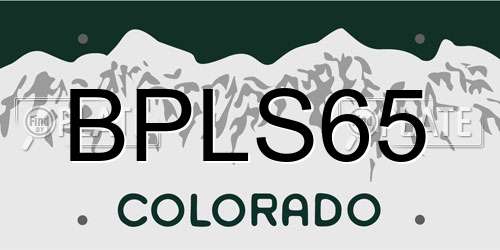 BPLS65 Colorado License Plate