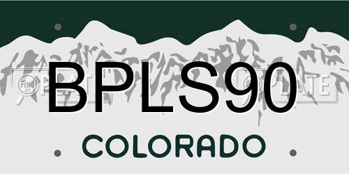 BPLS90 Colorado License Plate