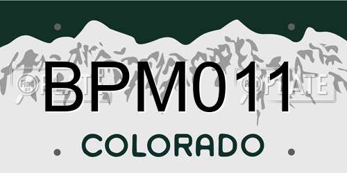 BPM011 Colorado License Plate