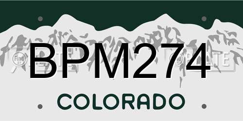 BPM274 Colorado License Plate