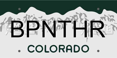 BPNTHR Colorado License Plate