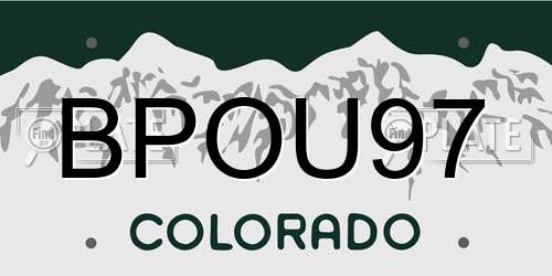 BPOU97 Colorado License Plate