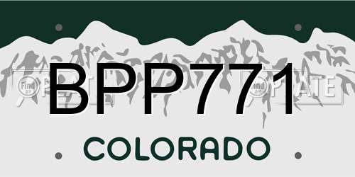 BPP771 Colorado License Plate