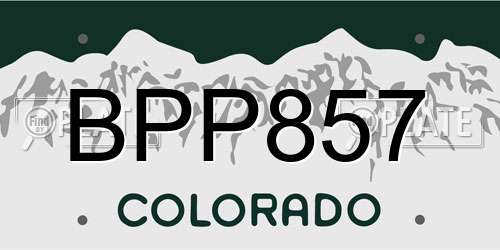 BPP857 Colorado License Plate