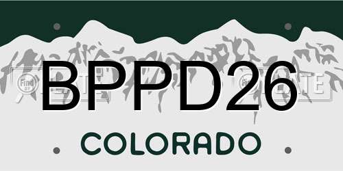 BPPD26 Colorado License Plate