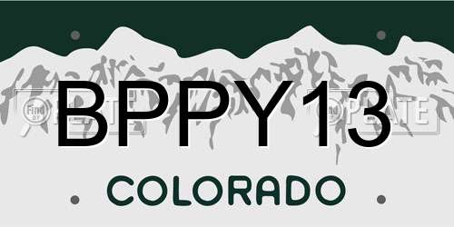 BPPY13 Colorado License Plate