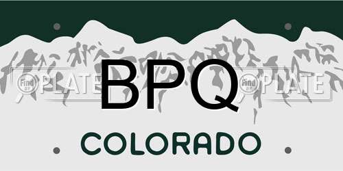 BPQ Colorado License Plate