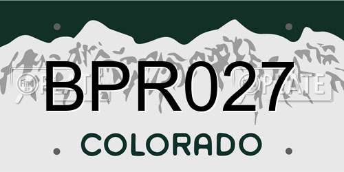 BPR027 Colorado License Plate