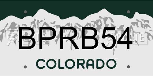 BPRB54 Colorado License Plate