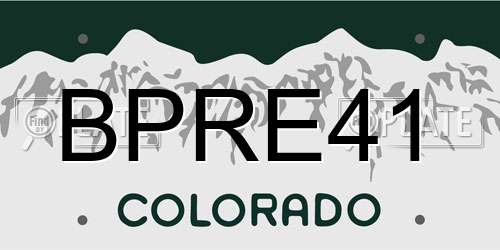 BPRE41 Colorado License Plate