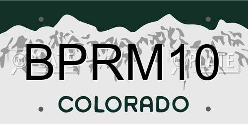 BPRM10 Colorado License Plate