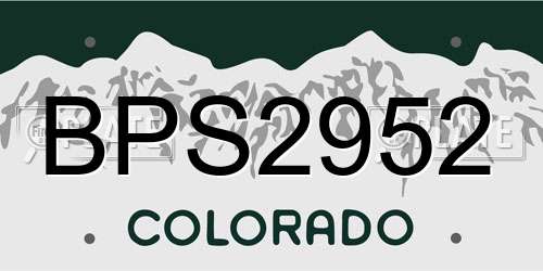 BPS2952 Colorado License Plate