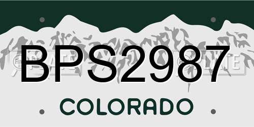 BPS2987 Colorado License Plate