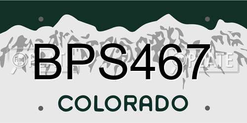 BPS467 Colorado License Plate
