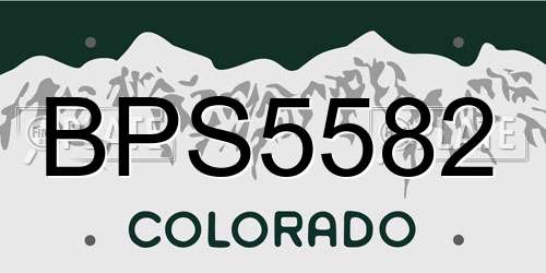 BPS5582 Colorado License Plate