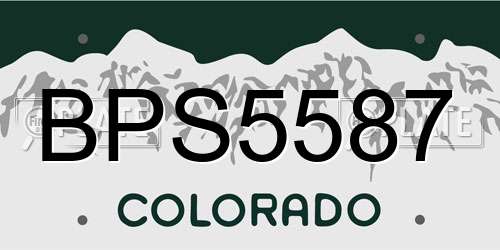 BPS5587 Colorado License Plate