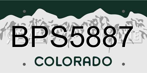BPS5887 Colorado License Plate